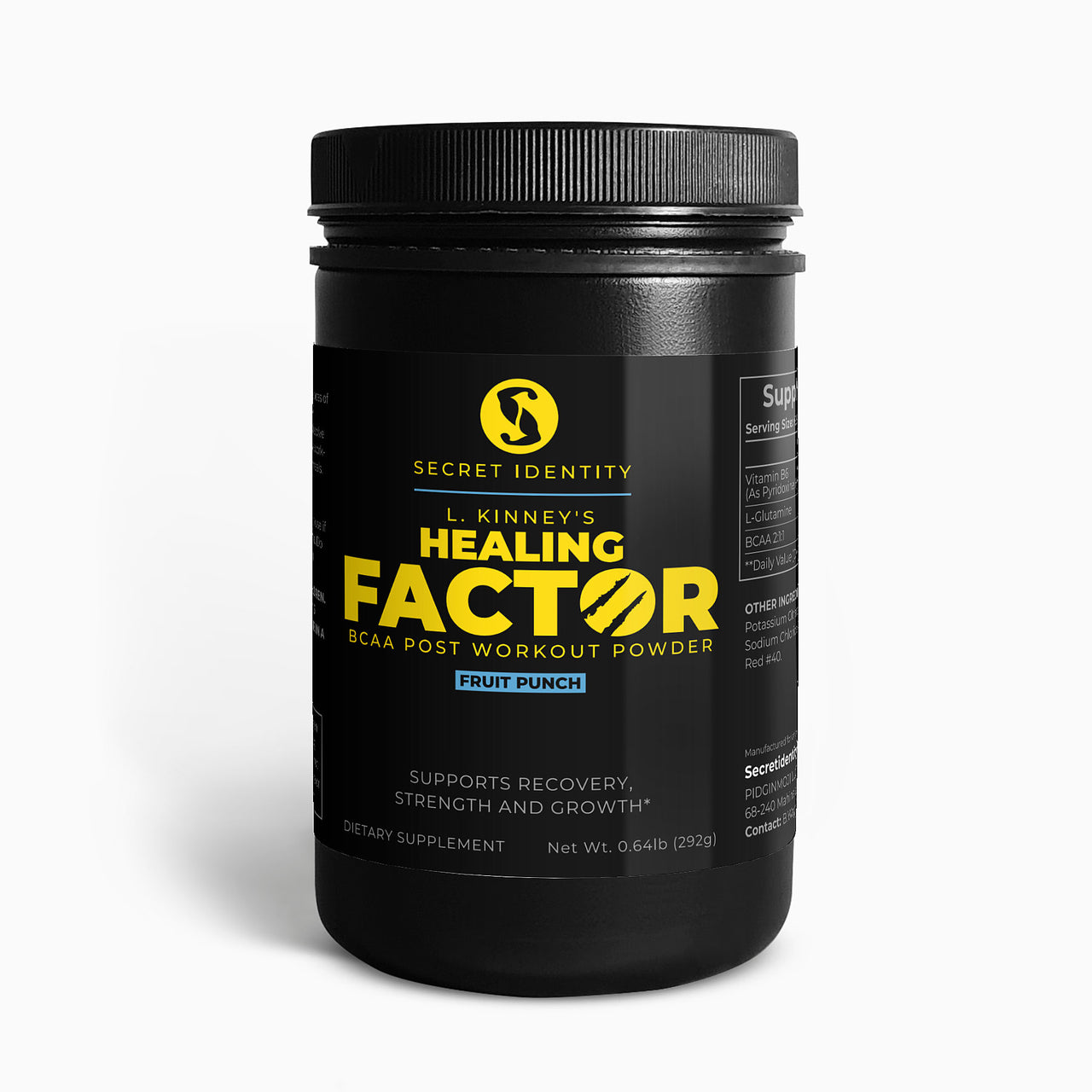 L. Kinney’s Healing Factor BCAA Post Workout Powder (Fruit Punch)