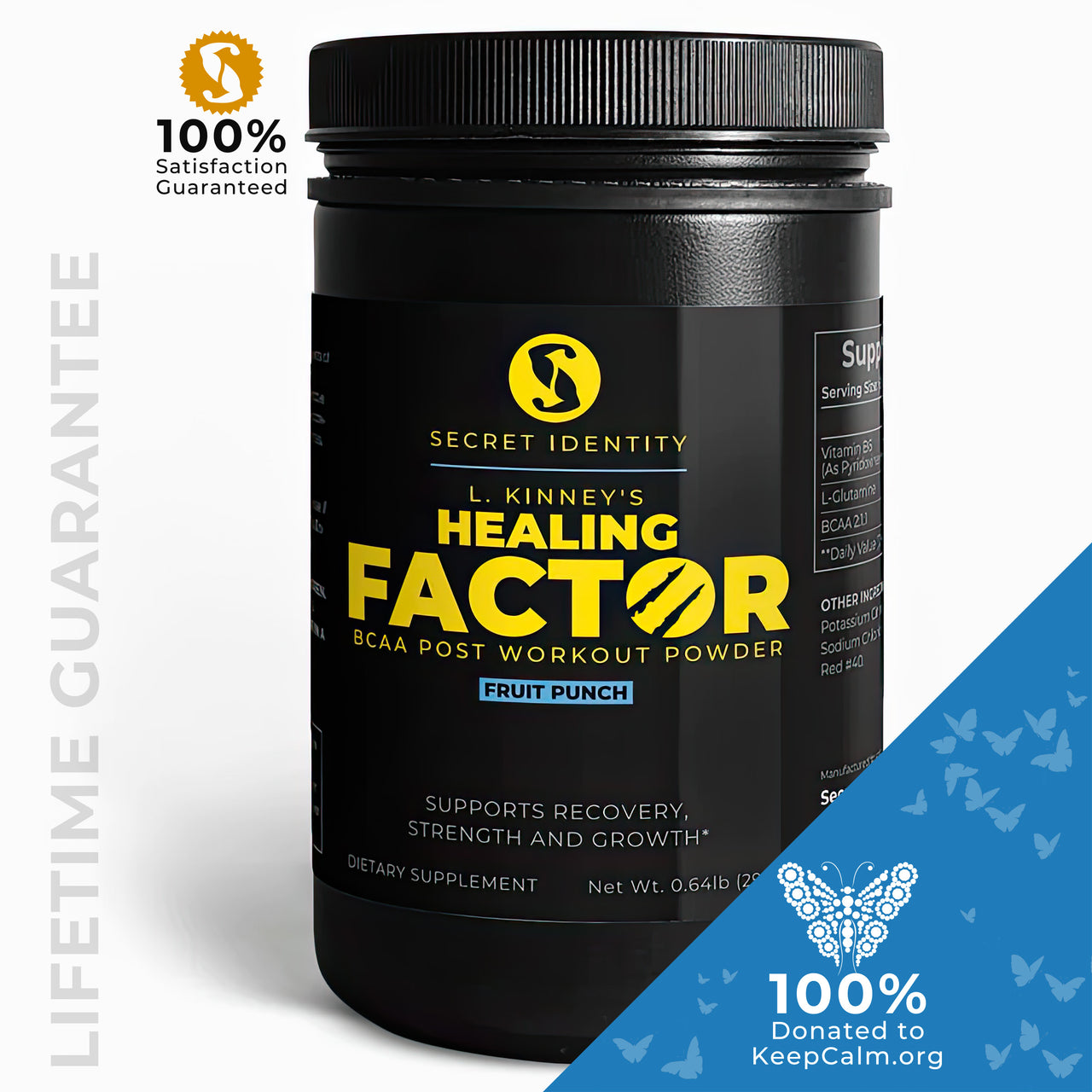 L. Kinney’s Healing Factor BCAA Post Workout Powder (Fruit Punch)